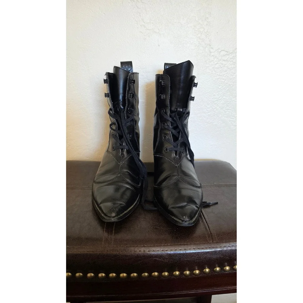 KILLSTAR Raven Pointed-Toe Festival Western Grunge Minimalist Heel Bootie SZ 7 - Picture 2 of 8